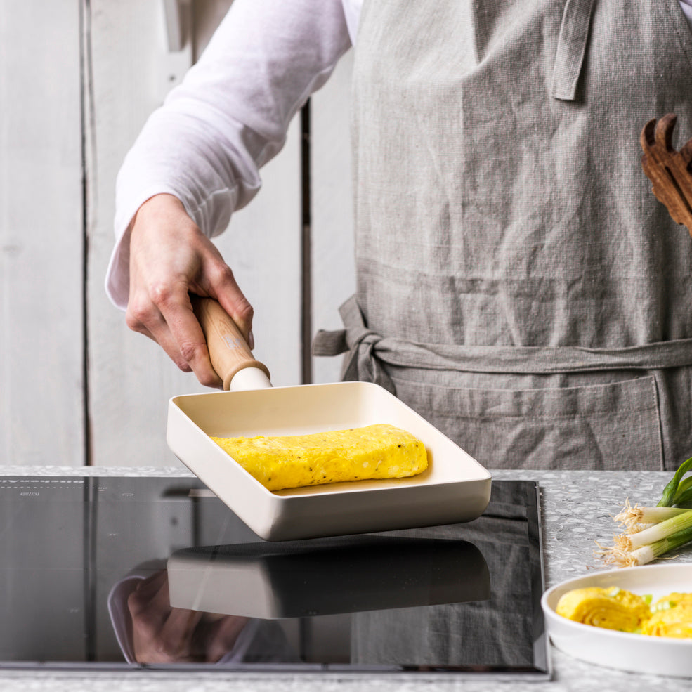 【スターターモデル】グリーンシェフ ビンテージ エッグパン ホワイト IH/ガス火対応