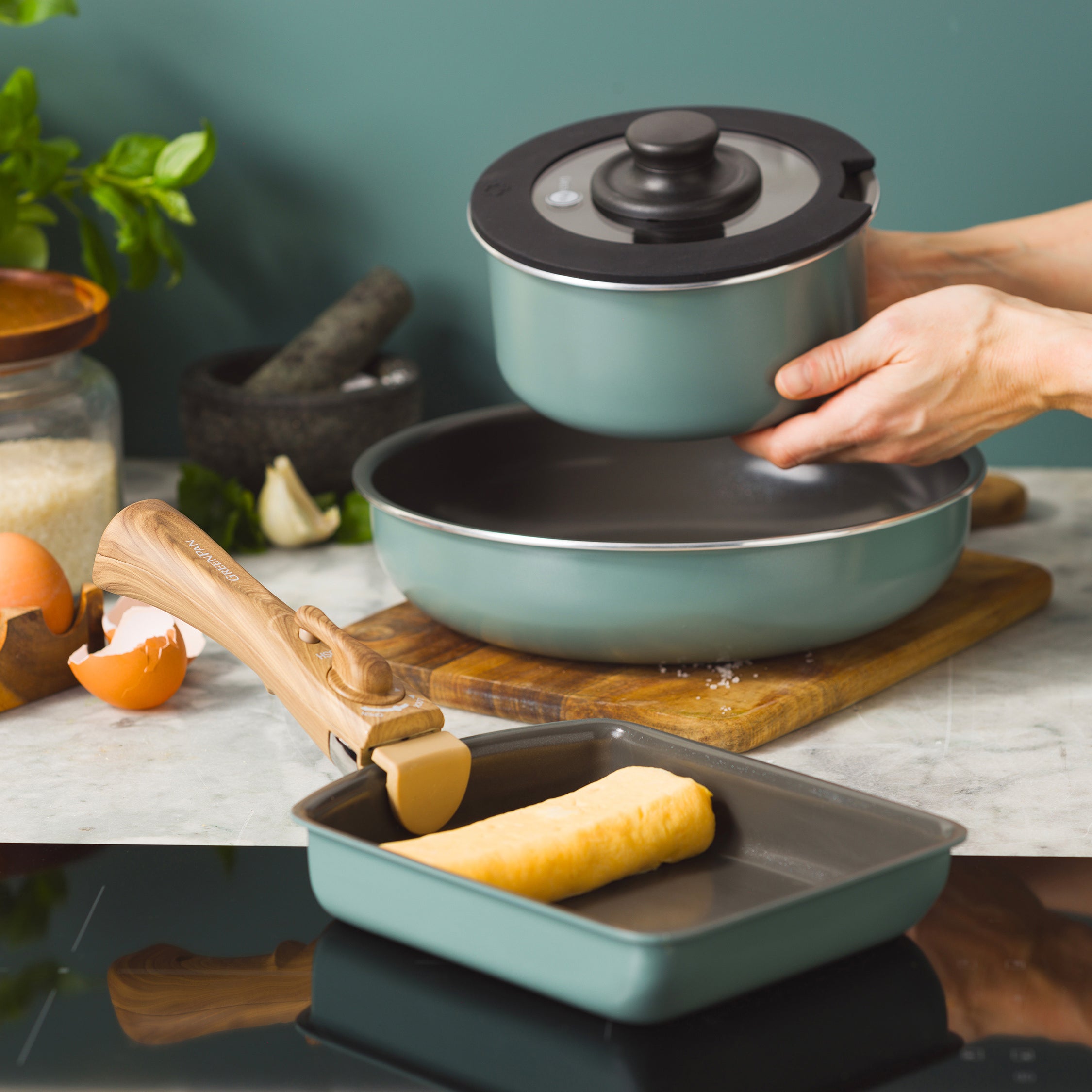 【新商品・販路限定セット】 クリックシェフ 5点セット スモーキースカイブルー