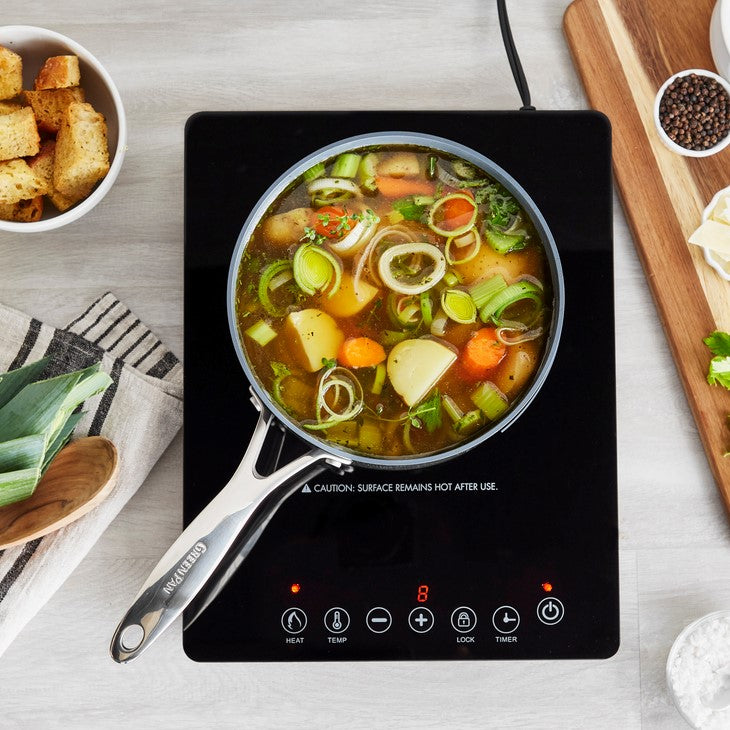 ヴェニス プロ ソースパン(片手鍋)18cm ガラス蓋付き IH/ガス火対応