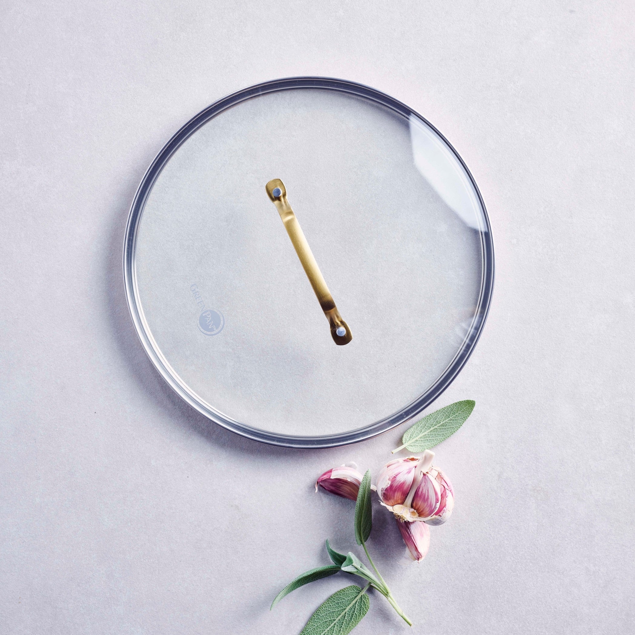 ステンレス ガラス蓋(ハンドル:ゴールド) 28cm