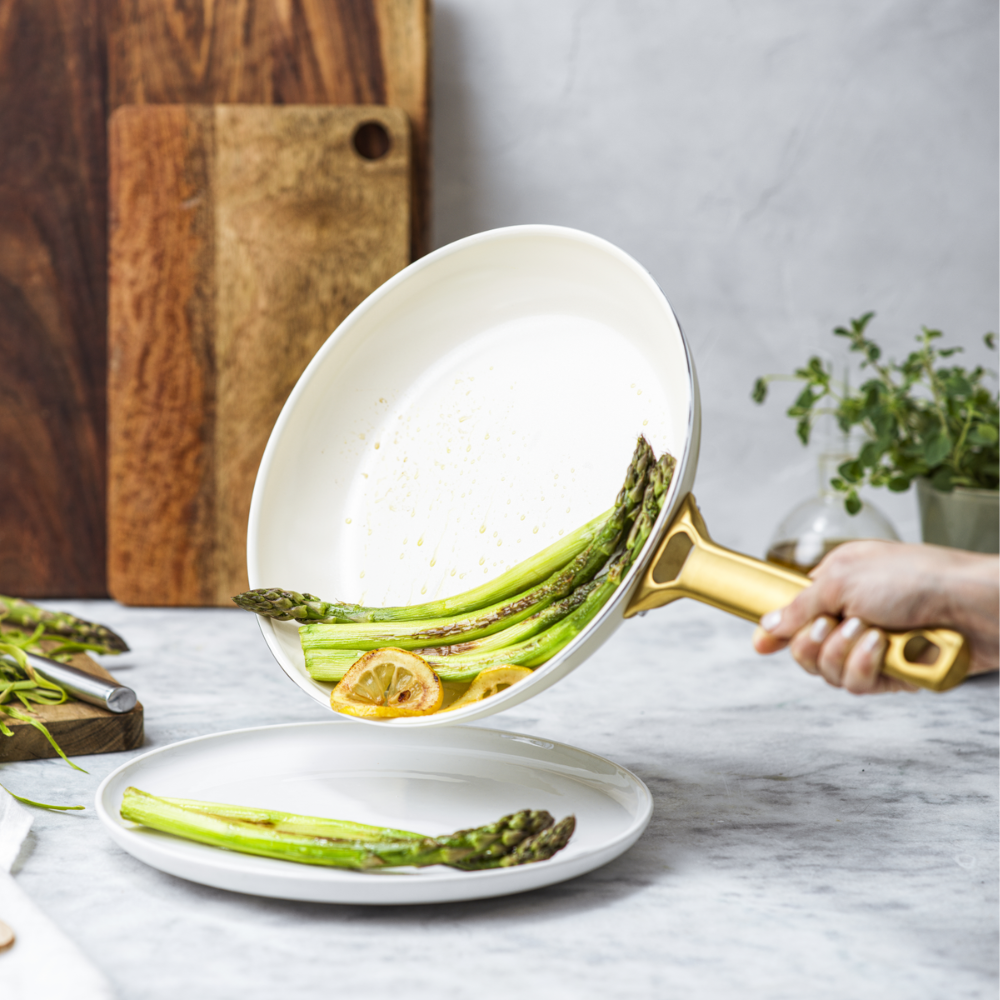 【在庫限り】パドヴァ(クリームホワイト)フライパン20cm IH/ガス火対応