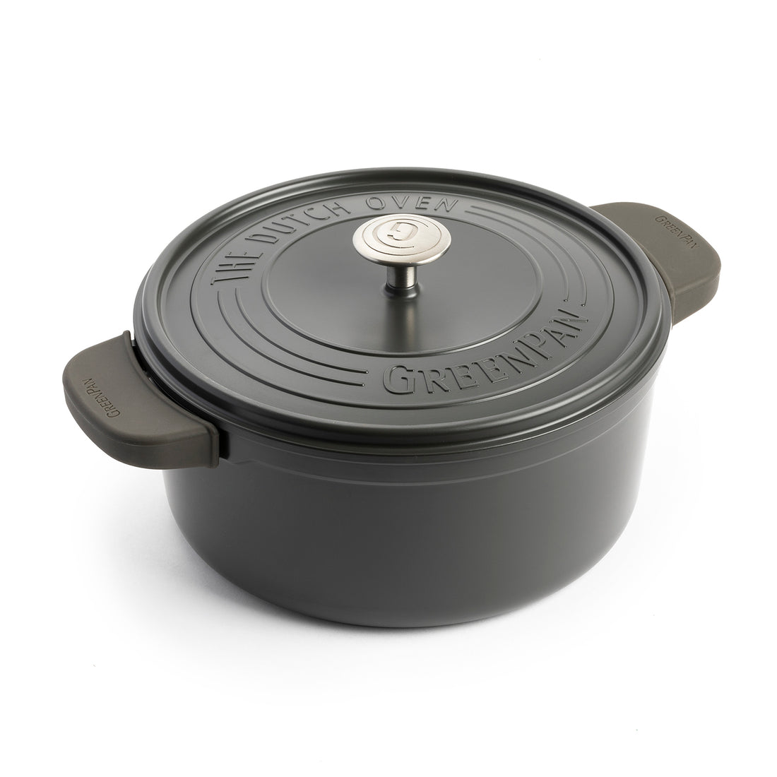 【ブラックフライデー対象】フェザーウェイト ココットラウンド(両手鍋) 22cm グレー IH/ガス火対応※ポットホルダー2個付