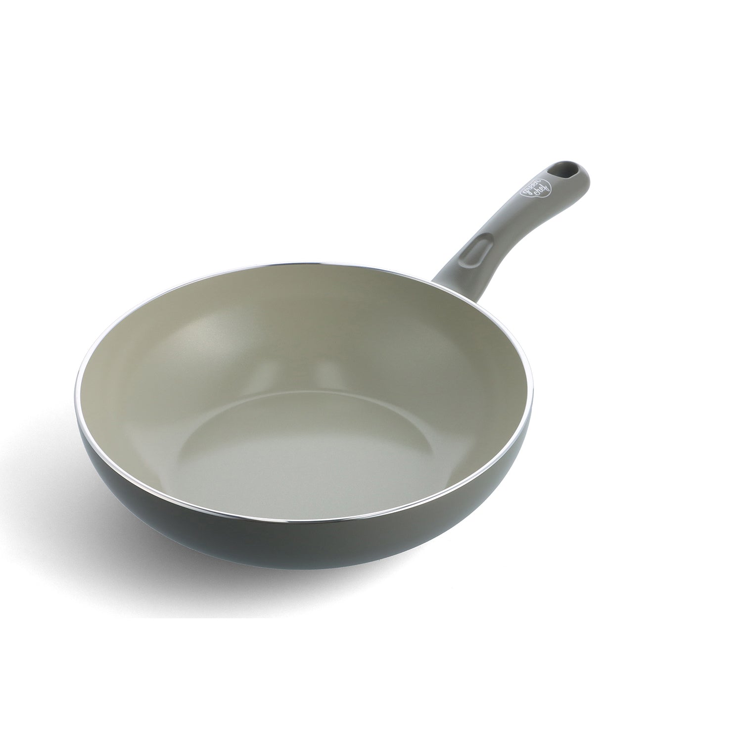 【スターターモデル】グリーンシェフ アースカラー ウォックパン 28cm クォーツグレー IH/ガス火対応