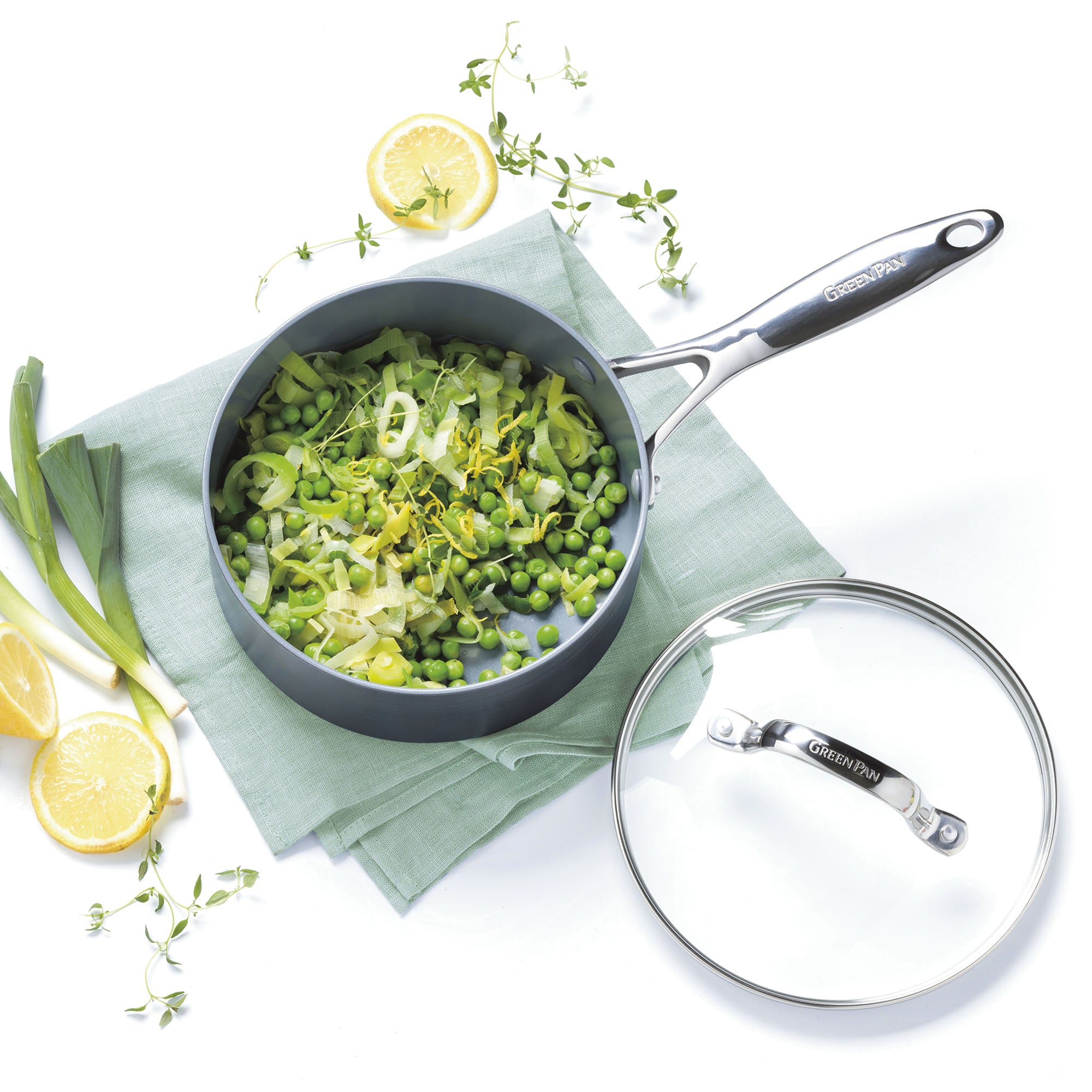 ヴェニス プロ ソースパン(片手鍋)18cm ガラス蓋付き IH/ガス火対応