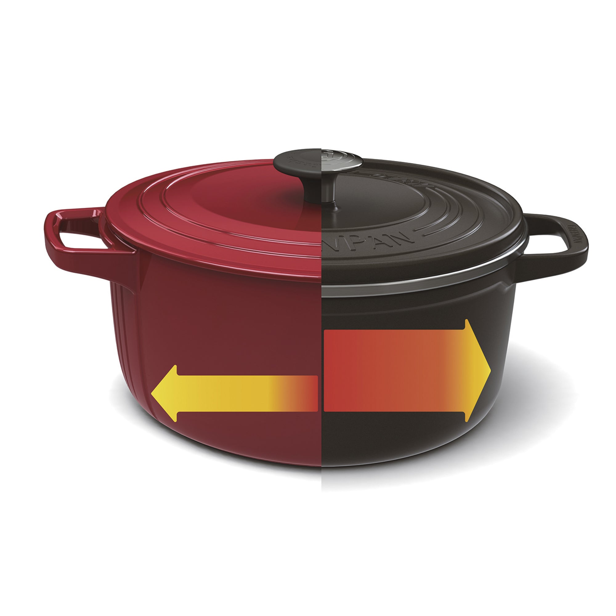 【ブラックフライデー対象】フェザーウェイト ココットラウンド(両手鍋) 22cm グレー IH/ガス火対応※ポットホルダー2個付