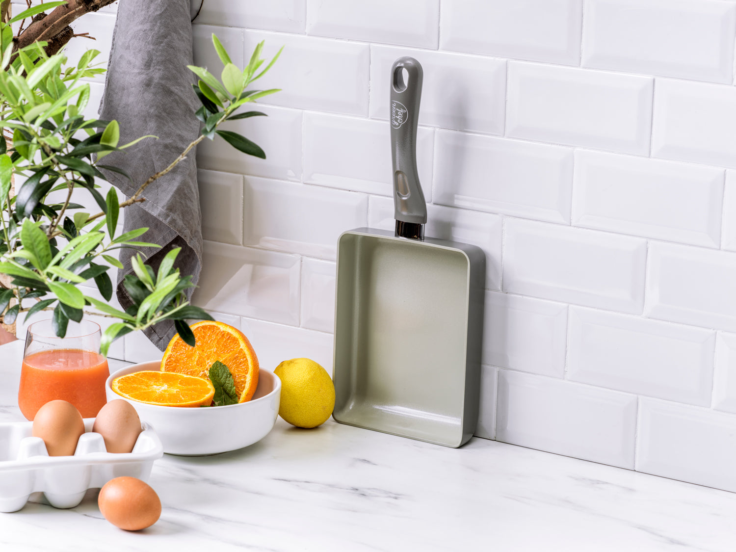 【スターターモデル】グリーンシェフ アースカラー エッグパン クォーツグレー IH/ガス火対応