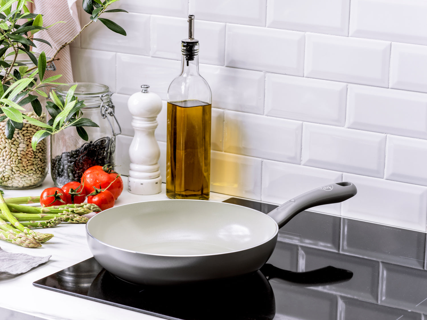 【スターターモデル】グリーンシェフ アースカラー フライパン 26cm クォーツグレー IH/ガス火対応