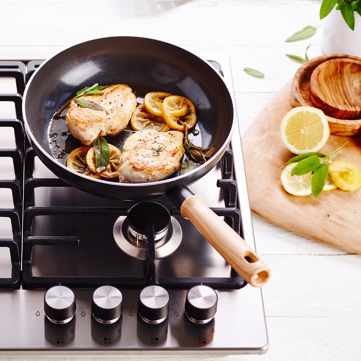 【スターターモデル】グリーンシェフ ビンテージ フライパン 26cm ブラウニーブラック IH/ガス火対応