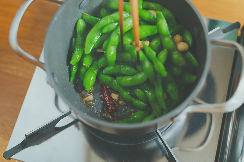 【レシピ】枝豆のエスニックガーリック炒め：マルチフードクッカー