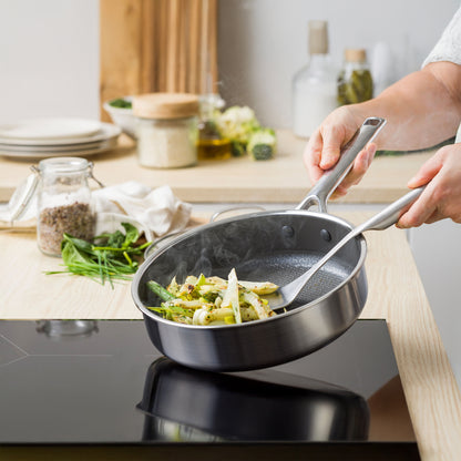 ※予約商品：12月中旬発送予定※【新商品】エーペックス 深型フライパン 24cm　ガラス蓋付き