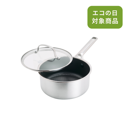 エーペックス ソースパン　18cm　ガラス蓋付き