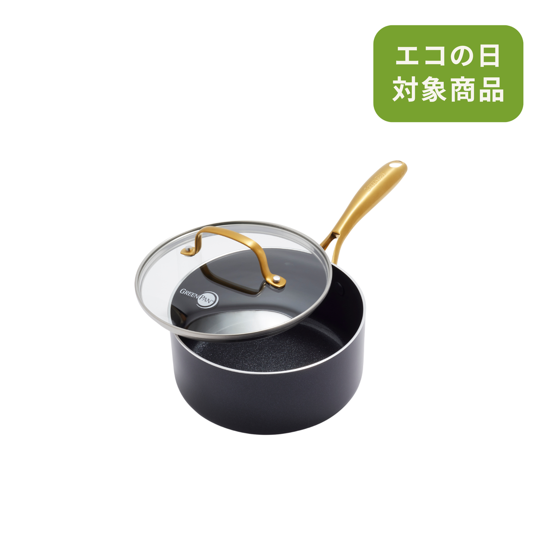 ストゥディオ ソースパン  16cmガラス蓋付　IH／ガス火対応