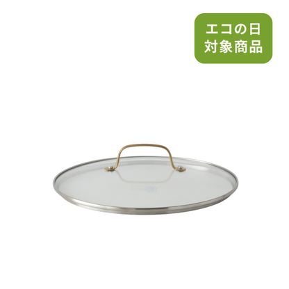 ステンレス ガラス蓋(ハンドル：ゴールド) 28cm