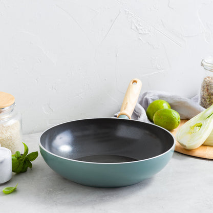 【福袋2026】グリーンパン　メイフラワー×クリックシェフ（スモーキースカイブルー）10点セット　IH／ガス火対応